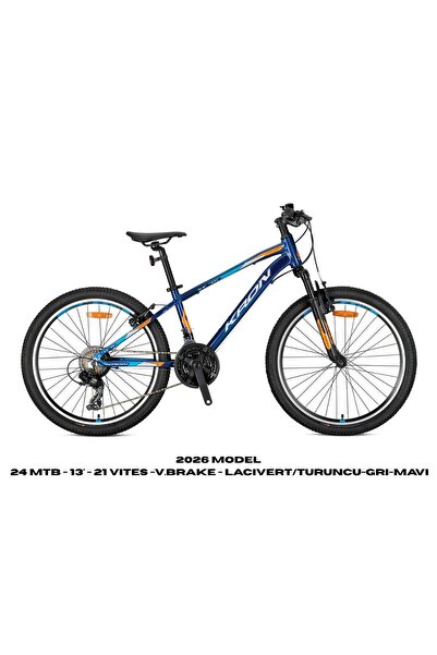 Kron XC 75 - 24 MTB - 13' - 21 Vites -V.Brake - Lacivert/Turuncu-Gri-Mavi