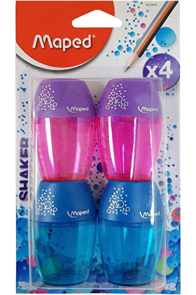 Maped Shaker Pencil Sharpener 1-Hole – 4 Pcs Assorted Colors