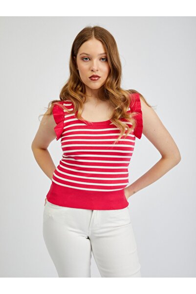 ORSAY White and pink women's striped T-shirt