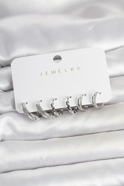 Clariss Brass Silver Color Women's Earring Set
