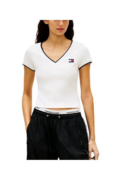 Tommy Hilfiger Γυναικείο Slim T-shirt Λευκό Tommy Jeans DW0DW22275-YBL