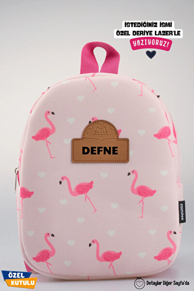 minilee children's happiness Sevimli Flamingo - Kişiye Özel İsimli Anaokulu Kreş Çocuk Sırt Çantası