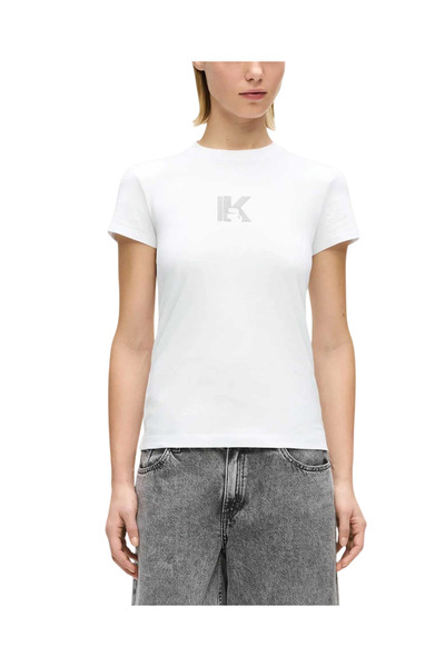 Karl Lagerfeld Γυναικείο Slim T-shirt Λευκό Jeans B2W17064-100 WHITE