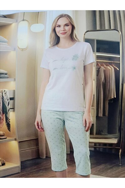 Sude Women's Modal Fabric Zero Sleeve Capri Pajama Set