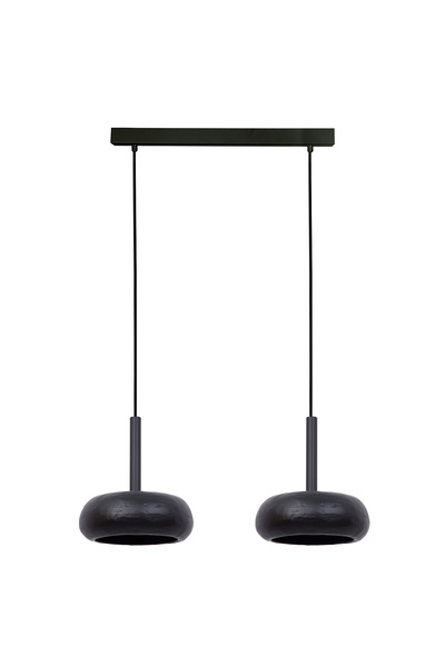 Sigma Lighting Lustră suspendată OTTO din ceramică neagră, cu 2 lumini și aba...