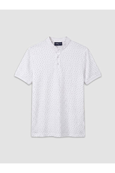 LC Waikiki Grandad Collar Patterned Pique Men's T-Shirt