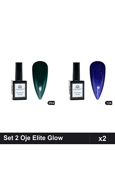 Makeup Set 2 Oje Semipermanente Global Fashion Elite Glow 15ml, Nuante 094 13...