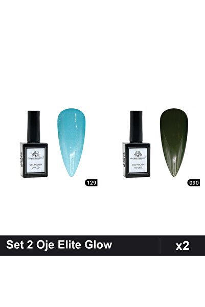 Makeup Set 2 Oje Semipermanente Global Fashion Elite Glow 15ml, Nuante 129 09...