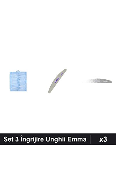 Makeup Set 3 Îngrijire Unghii Emma, Tipsuri 120 Bucăți și Pile Granulație 100...