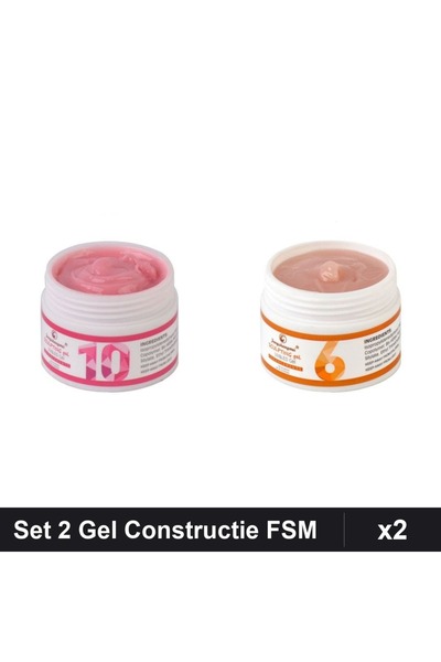 Makeup Set 2 Gel Constructie UV LED FSM 15g, Nuante 10 06, Manichiura Unghii ...