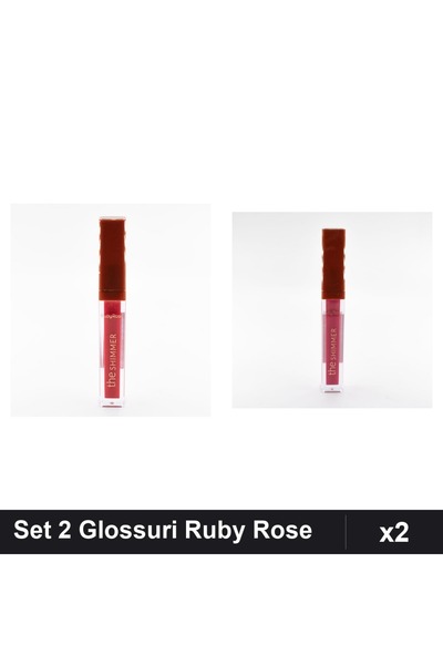 Makeup Set of 2 The Shimmer Ruby Rose Glosses, Shades 01 and 04, Shimmer Lip ...
