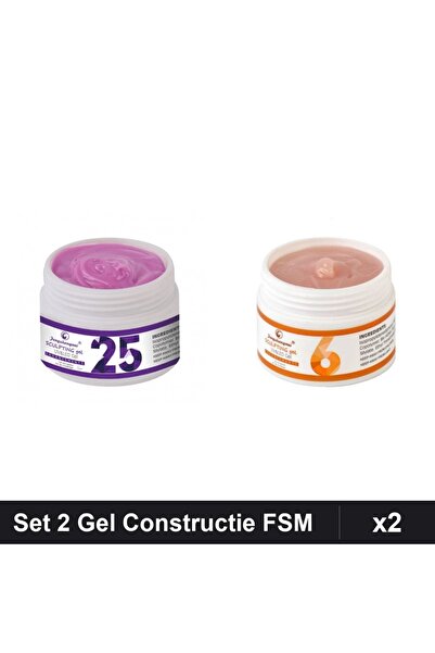Makeup Set 2 Gel Constructie UV LED FSM 15g, Nuante 25 06, Manichiura Profesi...