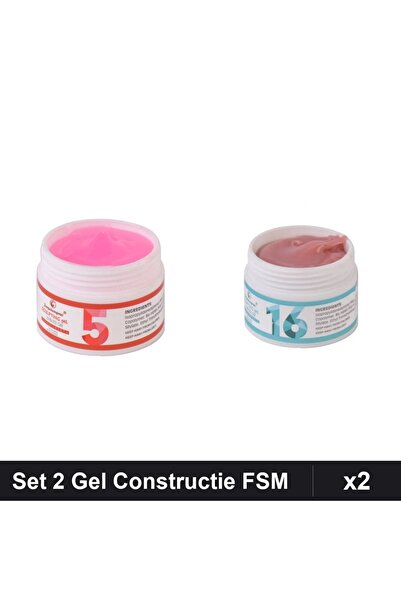 Makeup Set 2 Geluri Constructie UV LED FSM 15g, Nuante 05 16, Manichiura Prof...