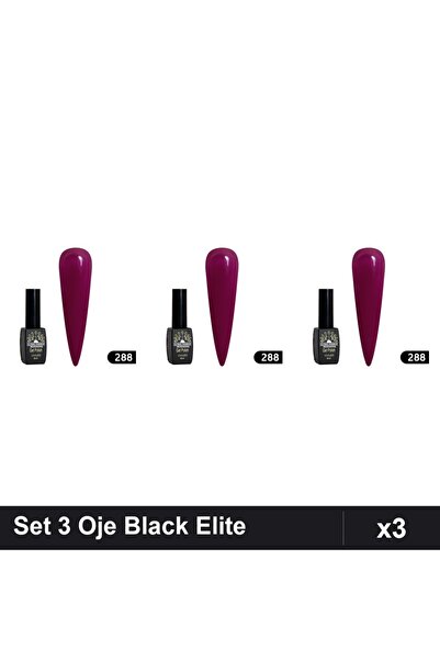 Makeup Set 3 Oje Semipermanente Black Elite Global Fashion 8ml, Manichiură UV...