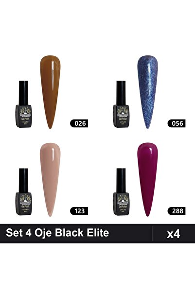 Makeup Set 4 Oje Semipermanente Black Elite Global Fashion 8ml, Nuante 026 05...
