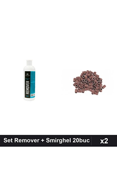 Makeup Set 2 Îngrijire Unghii - Remover Semipermanent 500ml + 20 Rezerve Smir...