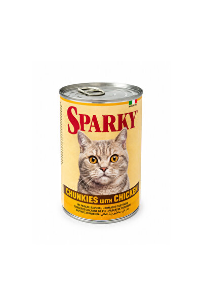 SPARKY Chunkies with Chicken Wet Cat Food - 415g Canned Food for Adult Cats, ...