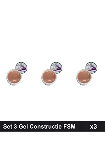 Makeup Set 3 Geluri de Constructie UV LED FSM 15g, Builder Gel Profesional Un...