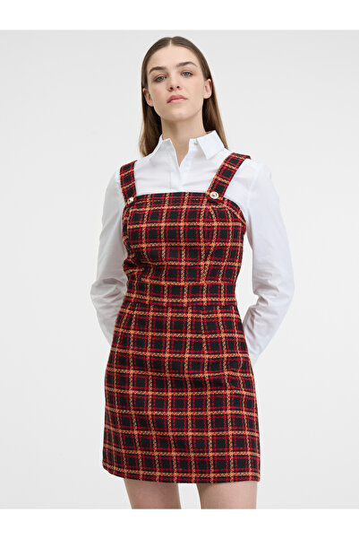 ORSAY Red and black women's checked dress