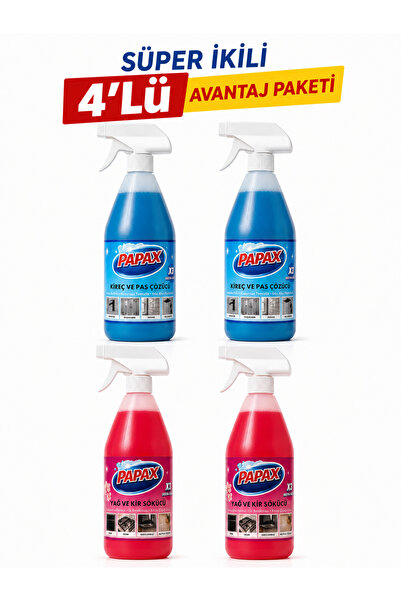 interfab PAPAX Yağ ve Kir Sökücü Kiraz Çiçeği Özlü 1 L X 2 Adet + PAPAX Kireç...