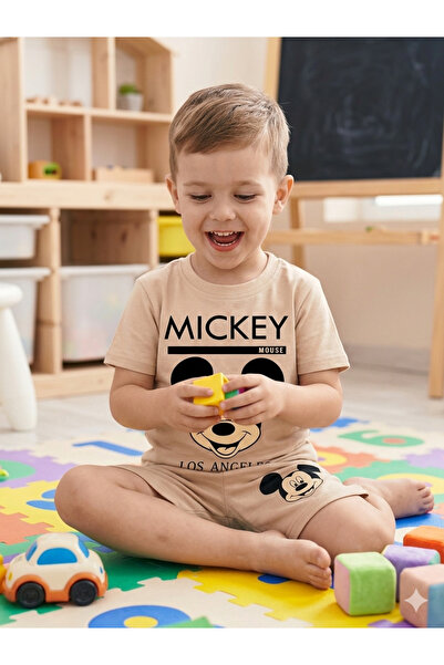 ZEYBABY Costum din bumbac pieptănat din două piese pentru băieți, de vară