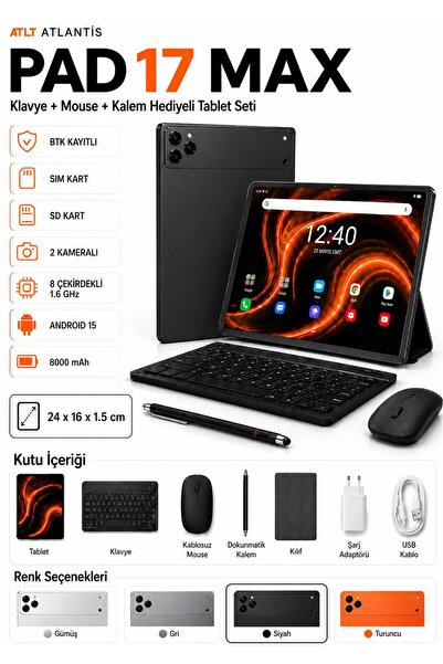 ATLT ATLANTİS BTK KAYITLI TABLET ÇOCUK ÖĞRENCİ GÜNLÜK KULLANIM UYGUN FULL SET...