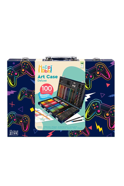 Happi Hobbi ART CASE SET WITH 100 DELUXE DRAWING ACCESSORIES VIDEO GAME