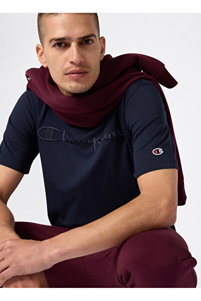 Champion 220273-BS501 SS Tee Lacivert Erkek T-Shirt