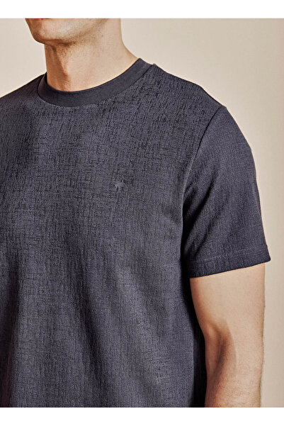 BROOKS BROTHERS Lacivert Erkek Standart Fit Kırçıllı T-Shirt BBSS26MTS006