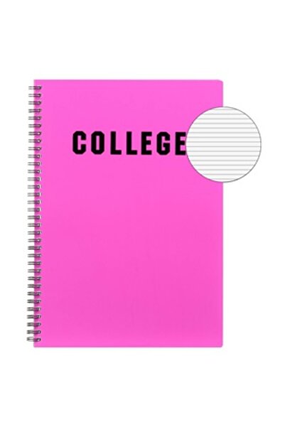 Zumzeria Caiet de dictări A4 Fucsia College cu spirală și 2 compartimente - 64F