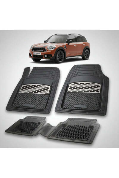 TEAMCAR MINI Countryman F60 2017-2024 Πατάκια δαπέδου |   Ασημένια Έκδοση – Ο...