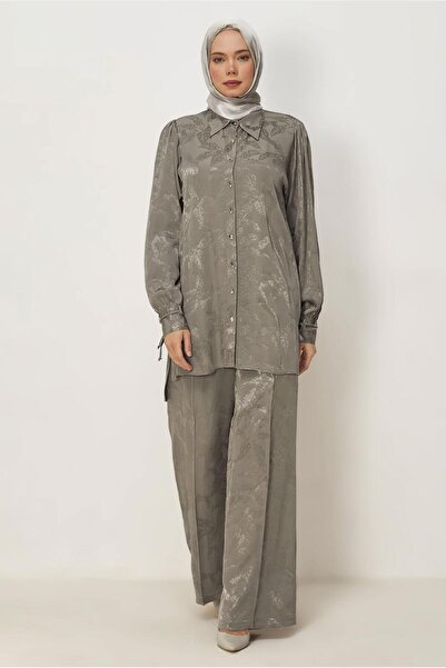 Alvina Shirt Collar Jacquard Suit 46568