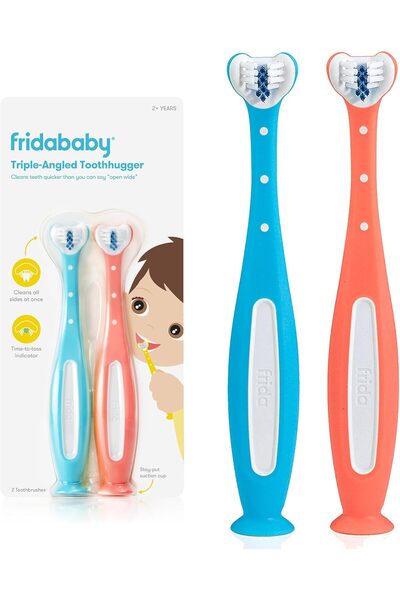 FridaBaby فرشاة أسنان فريدا بيبي ثلاثية الزوايا: فرشاة أسنان لتدريب الأطفال ا...