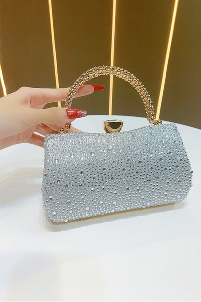 Ku er Light luxury rhinestone portable dinner bag shiny diamond clutch bag we...