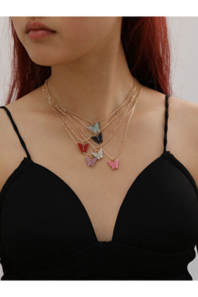 Take Two By Styli Pack of 6 - Butterfly Pendant Necklace
