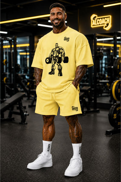 Alcoach Men's 2-Piece Bodybuilding Outfit - Polyester Sportswear, Breathable ...
