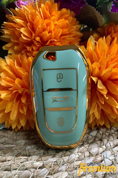 sarıalarm Premium Peugeot 5008 3008 Citroen C3 C4 Smart Yeşil Oto Anahtar Kum...