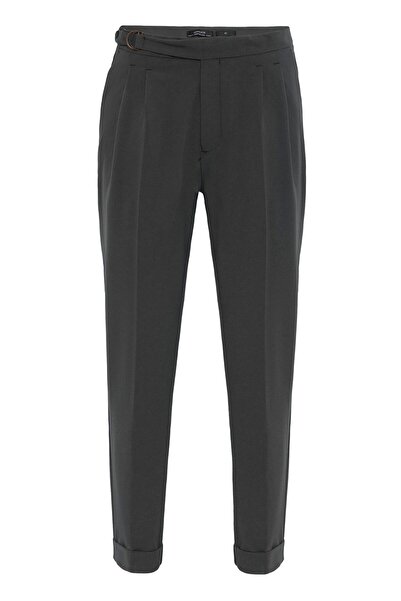 S13 Store High Waist Buckle Closure Pleated Men's Pants