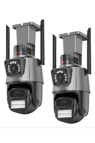 icsee PACK OF 2 ULTRA ZOOM 8MP SURVEILLANCE CAMERAS, ALARM, MOTION SENSOR, PH...