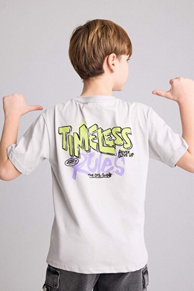 DeFacto New Regular Fit Crew Neck Printed Short Sleeve T-Shirt for Boys H3079...