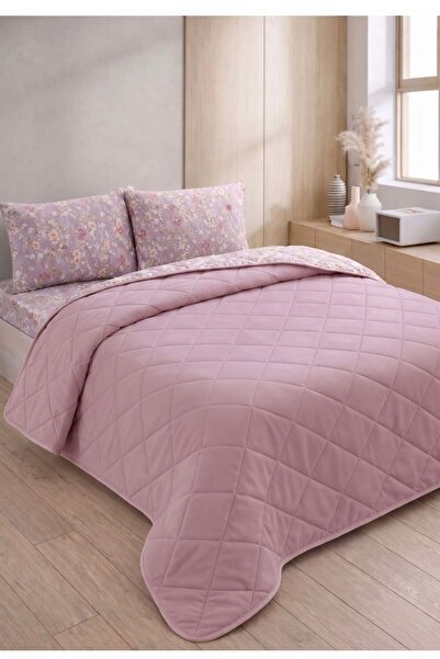 calove طقم غطاء سرير مزدوج مبطن فاخر - 200x230 سم من قماش البيكيه الناعم + 2 غطاء وسادة