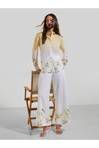 Styli Floral Print Wide Leg Trousers