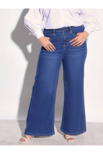 Sassafras By Styli Plus Size Dark Blue Straight Leg Jeans