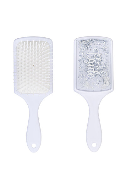 Zumzeria White Hair Brush with Silver Glitter 'Bride' - 24.5cm