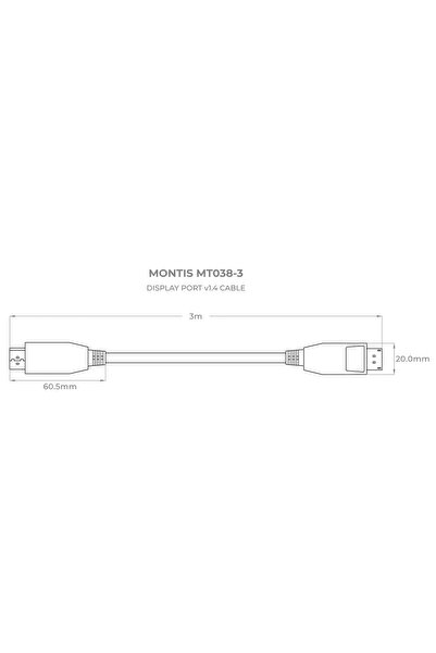 MONTIS Cablu DisplayPort - DisplayPort 3m negru (MT038-3)