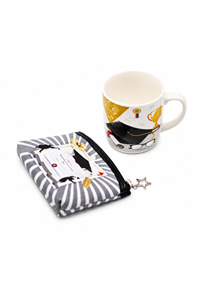 Generic High Quality Ceramic Graduation Mug with Spoon and Bag