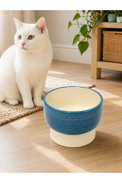 HızlıTrend 12cm Derin Seramik Kedi ve köpek mama kabı (450ml)