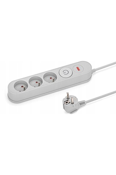 MONTIS Prelungitor cu protecție la supratensiune, gri, 3 prize, 5m MT137-5