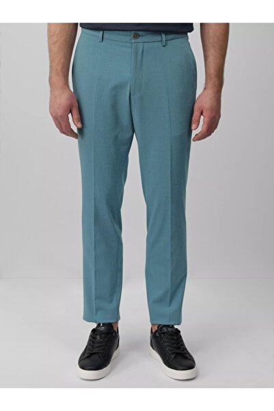 s.Oliver BLACK LABEL Men's Suit Trousers, Mid-Rise, Slim Fit Cut, Turquoise, 50