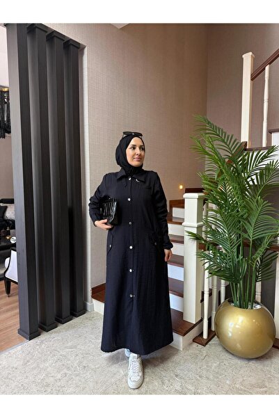 Esra Butik78 Siyah Renk Büyük Beden Uyumlu Yazlık Paraşüt Kumaş Tesettür Kap